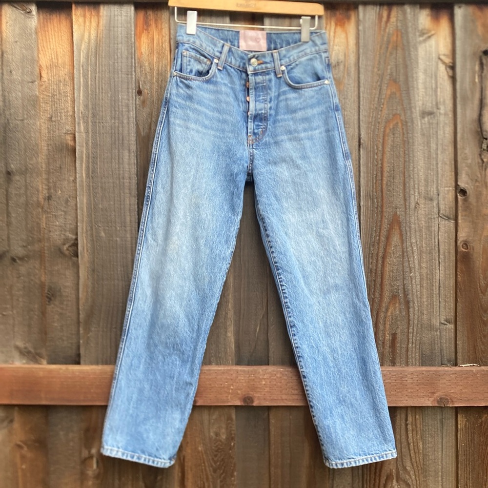 REVICE High-Rise Light Blue Straight Jeans